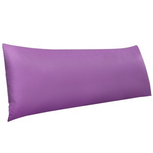 Satin Zippered Body Pillowcase, Silky Slip Cooling Body Pillow Cover - NTBAY - 1 of 4