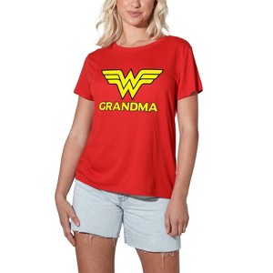 Bioworld Wonder Woman Logo - Camiseta corta para mujer, color gris jaspeado, Multi colorido