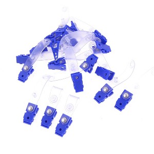 Unique Bargains Plastic ID Card Holder Badge Strap Clip Fastener Blue Clear 20 Pcs - 1 of 4