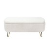 ACEPANO 38.97 in. W Modern Faux Fur Ottoman with Cushion & Storage for Living Room & Bedroom-Ivory White - 4 of 4