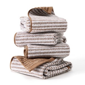 TOWN & COUNTRY PLAY 4-Piece Striped Reversible Terry Brights Hand Towel Set - 1 of 4