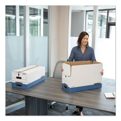 White and Blue Medium-Duty Corrugated Paper Storage Box