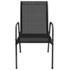 vidaXL Garden Chair Set of Black and anthracite Steel, Textilene Large - 4 of 4