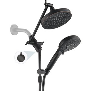 BRIGHT SHOWERS Dual Shower Head with Adjustable Extension Arm, 3-Way Diverter and Hose - 1 of 4
