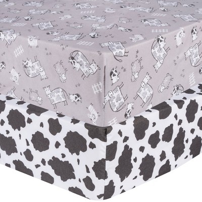 Image of Sammy & Lou Fitted Crib Sheet - Cottage Cow 2pk