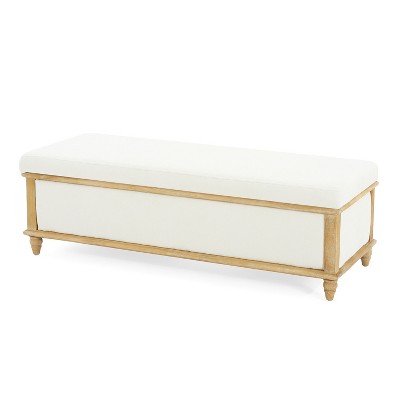 NicBex Modern 48.5" Storage Bench Wood Accent Stools with Cushioned Top for Bedroom and Entryway