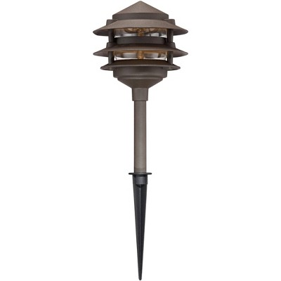 Bronze Three-Tier LED Pathway Lights Set of 2