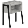 Vynxaria Contemporary 2-Tier Accent Table, Grey Wood-Look, Black Metal, 18.5" L x 11.75" W x 23.25" H - 3 of 4