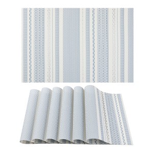 REGALWOVEN PVC Heat Resistant Wipeable Kitchen Dining Table Mat 18 x 12 Inch 6 Pcs - 1 of 4