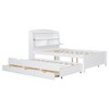 TIRAMISUBEST Twin/Full Size LED Platform Bed with Trundle and 3 Storage Drawers, Wooden Bed Frame with Storage Headboard and LED Light - 4 of 4