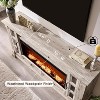 SinCiDo 80" TV Fireplace Stand, 36" Farmhouse Entertainment Center w/42" Electric Fireplace, Glass Door Cabinets & Drawers - 4 of 4