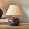 Plum & Post Oscar Mini Lamp - Gray Crackle Glaze - Linen Shade  - 8" - 2 of 2