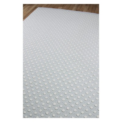 Langdon Handwoven Wool Rug in Sky Blue with Diamond Pattern
