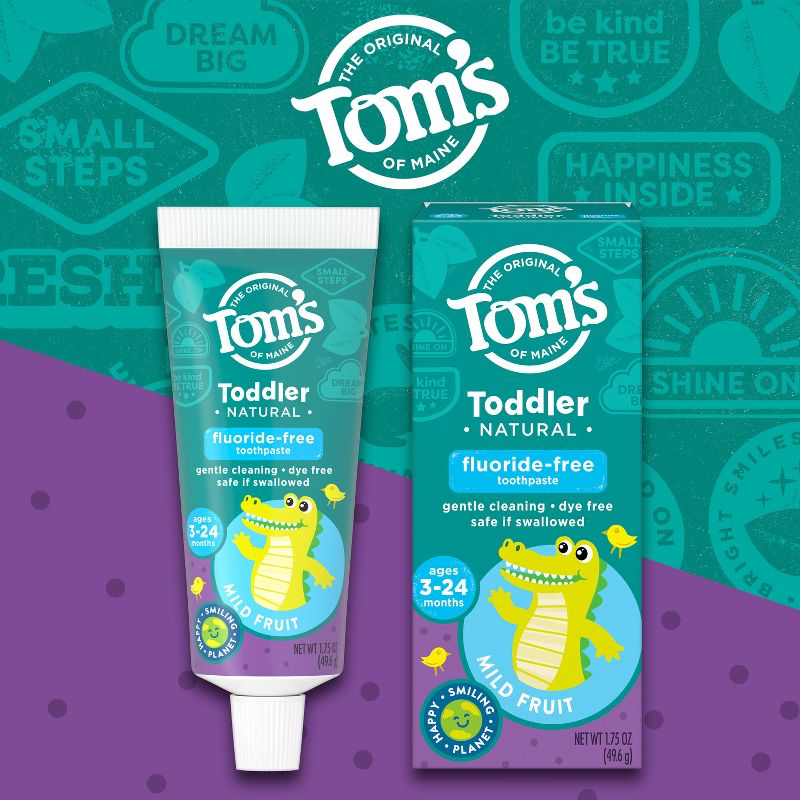 Tom's of Maine Mild Fruit Natural Toddler Training Toothpaste - 1.75oz, 3 of 9