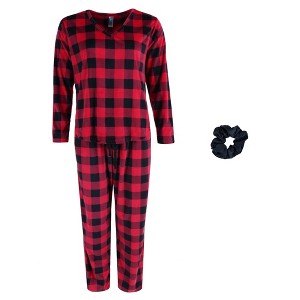 PJ Couture Women's Buffalo Plaid Pajama Sleep Set - 1 of 4