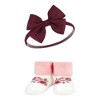 Hudson Baby Infant Girls Headband and Socks Giftset, Rose, One Size - 3 of 4