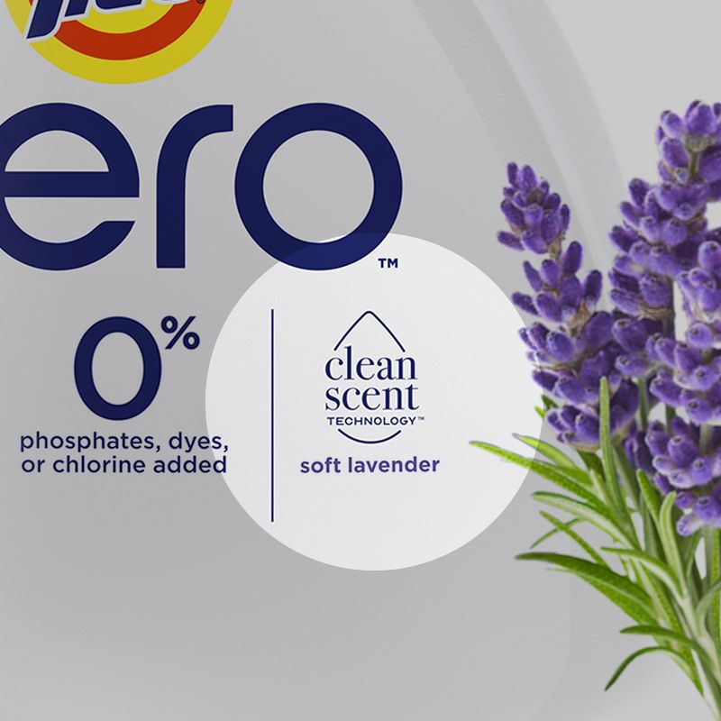 Tide Zero Soft Liquid Laundry Detergent - Lavender Scent, 5 of 11