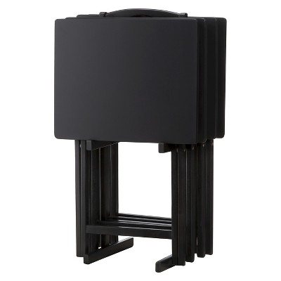 Black tv deals trays with stand