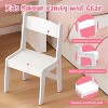 Kids Vanity with Lights, Princess Girls Vanity with Open Storage Shelves, Toddler Vanity Table and Chair Set, Perfect for Bedroom or Playroom - 2 of 4