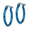 Chisel Stainless Steel Polished Blue IP-plated 19mm Diameter 2mm Hoop Earrings - 3 of 4