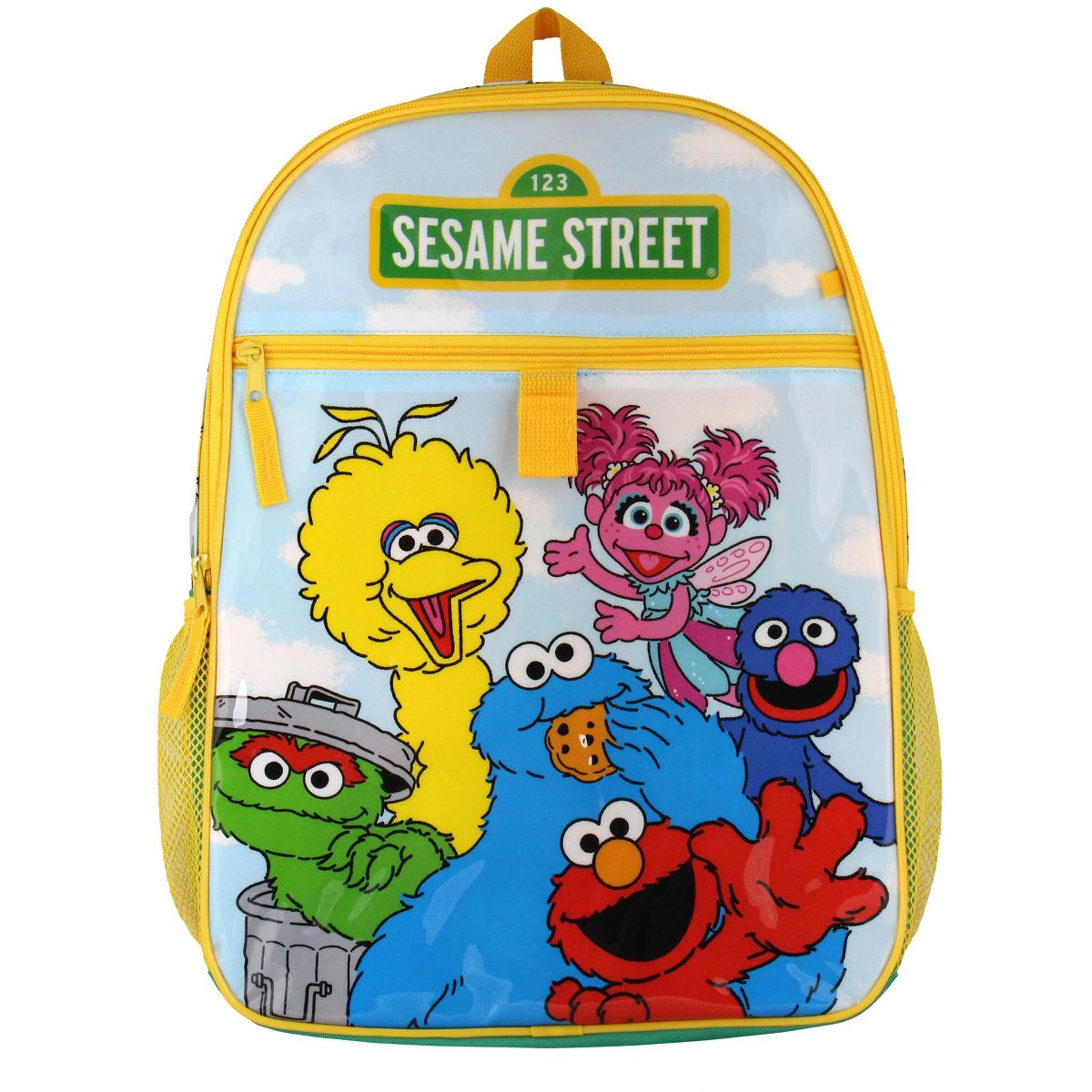 Sesame Street Backpack Big Bird Oscar Elmo 5-Piece Lunchbox Pencil Case Water Bottle Stickers School Travel Book Bag - thumbnail 2