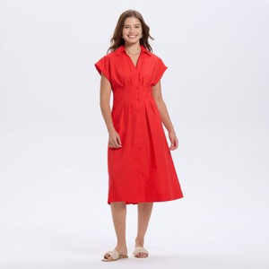 Women's Short Sleeve Pleated Midi Shirtdress - A New Day™ - 1 of 3