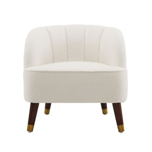 NicBex Velvet Fabric Accent Chair,Upholstered Barrel Living Room Chairs with Mid-Height Backrest,Modren Armchair,Accent Chairs for Living Room - 1 of 4