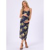 INSPIRE CHIC Women's Mesh Ruched Side Stylish Bodycon Spaghetti Strap Midi Maternity Dress - 3 of 4
