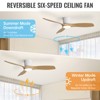 52 Inch Smart Ceiling Fans with Lights and Remote & APP Control Modern High CFM Flush Mount Ceiling Fan with ABS Blades for Bedroom Living Room - 4 of 4