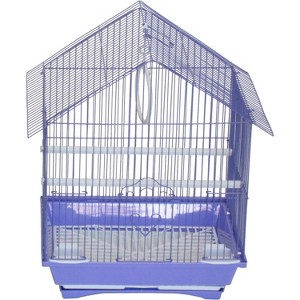 YML A1314MPUR House Top Style Small Parakeet Cage 13.3 inches x 10.8 inches x 17.8 inches - 1 of 2