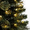 Home Heritage Artificial Pine Corner Christmas Tree Prelit with Warm White LED Lights, PVC Foliage, Metal Stand, Green - image 3 of 4
