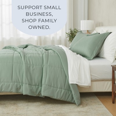 Sage Twin Reversible Down Alternative Microfiber Comforter Set