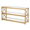 48" Modern X-Sided Gold and Bras Metal TV Stand - Henn&Hart - 4 of 4