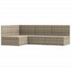 vidaXL Patio Lounge Set - 4 Piece Outdoor Furniture Set with Adjustable Seats and Cushions, Durable Powder-Coated Steel Frame - 3 of 4