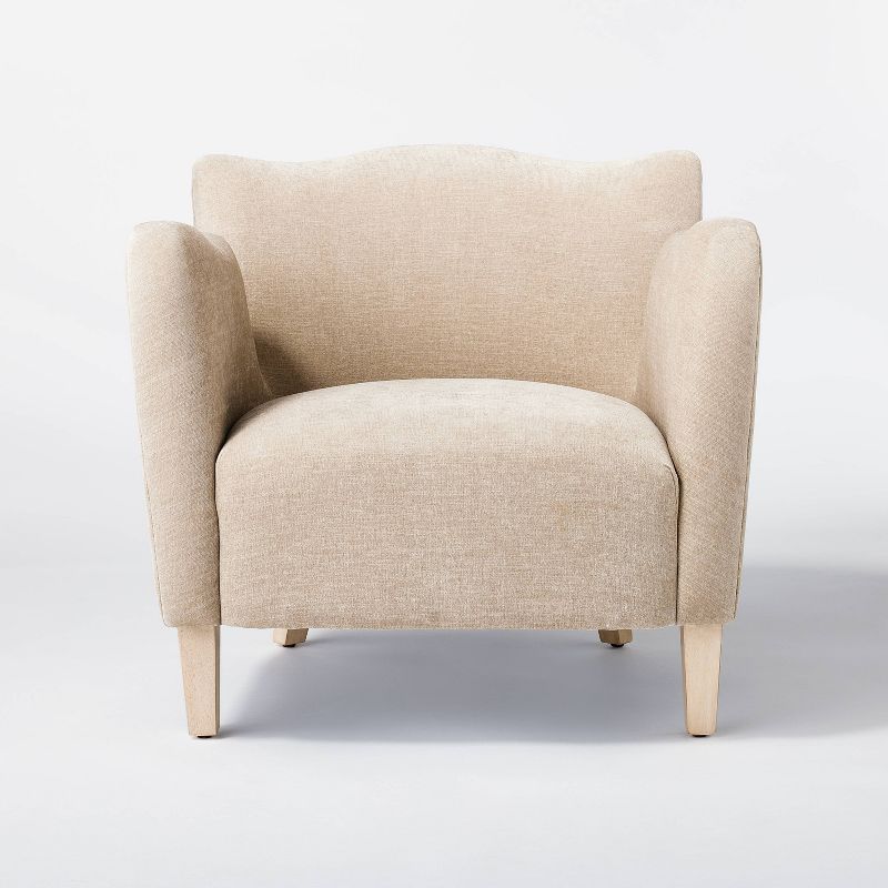  Wing Arm Accent Chair Velvet Beige - Threshold™ designed with Studio McGee, 4 of 11