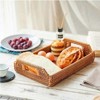 BRINJOY Rattan Serving Tray, Hand Woven Tray with Handles, Rectangular Wicker Basket Tray for Coffee Table Home Decor (14.5 x 10.2 x 1.4 inch) - 2 of 4
