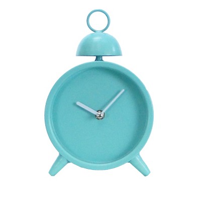 VIP Metal 9 in. Blue Simple Table Top Clock