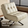 Luck Live Rotatable tufted leather lounge chair, suitable for living room or bedroom - 3 of 4
