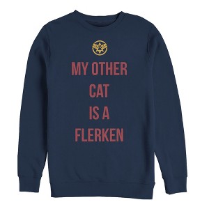 Men's Marvel Captain Marvel My Other Cat is a Flerken Sweatshirt - 1 of 3
