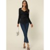 Seta T Women's Wrap V Neck Long Sleeve Casual Ruched Blouses - 3 of 4