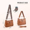 Crossbody Bags For Women Trendy, Vegan Leather Hobo Handbags Crossbody Purses Shoulder Bucket Bag with 2 Strap Brown - 3 of 4