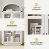 GustoWave Arched Bookshelf with Doors Farmhouse Bookcase Display Storage Shelves Wooden Display Cabinet Rounded Bookcases - 4 of 4