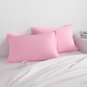 2 Pack Brushed Microfiber Pillowcases, Super Soft Pillowcases with Envelope Closure - NTBAY - 1 of 4