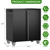 SUXXAN 35" H Metal Garage Storage Cabinet with Wheels and 2 Doors for Garage, Home, Office,Assembly Required - 3 of 4