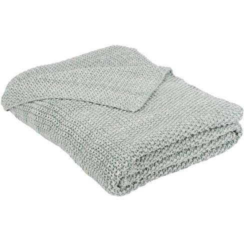 Liliana Knit Throw Blanket Dull Blue natural 50