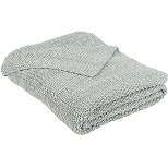 Liliana Knit Throw Blanket - Dull Blue/Natural - 50" x 60" - Safavieh