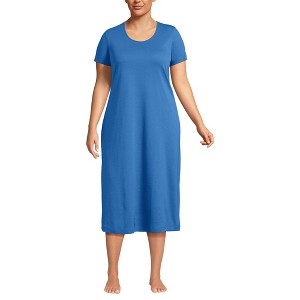 Lands' End Women's Cotton Short Sleeve Midcalf Nightgown - 1 of 3