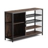 Wine Cabinet Coffee Bar Cabinet with Power Outlets, Bar for Home with Glass Holder and RGB LED lights, Storage Buffet Cabinet Bar Cabinet - 2 of 4