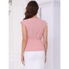 INSPIRE CHIC Women's Cap Sleeve V Neck Twist Front Casual Tunic Asymmetrical Hem Tops - 3 of 4