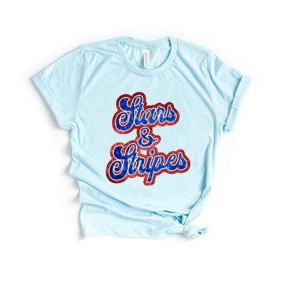 Simply Sage Market Women's Stars and Stripes Cursive Short Sleeve Graphic Tee